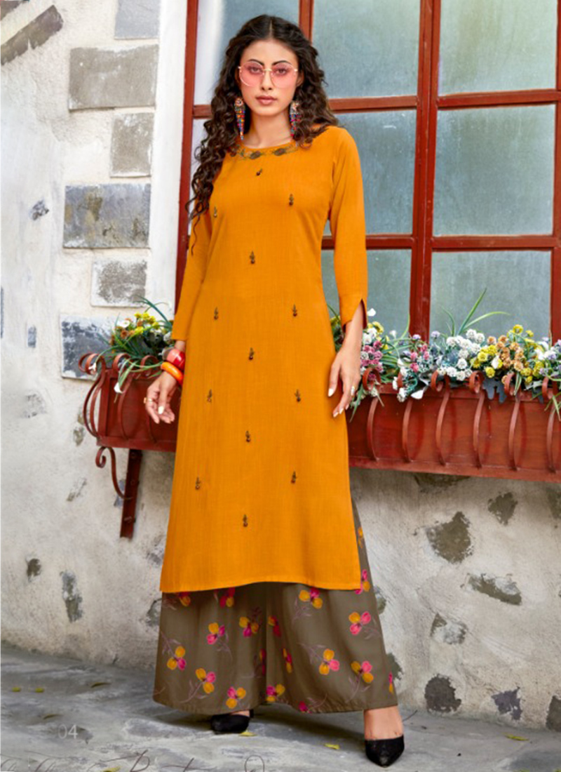 rayon long kurti design